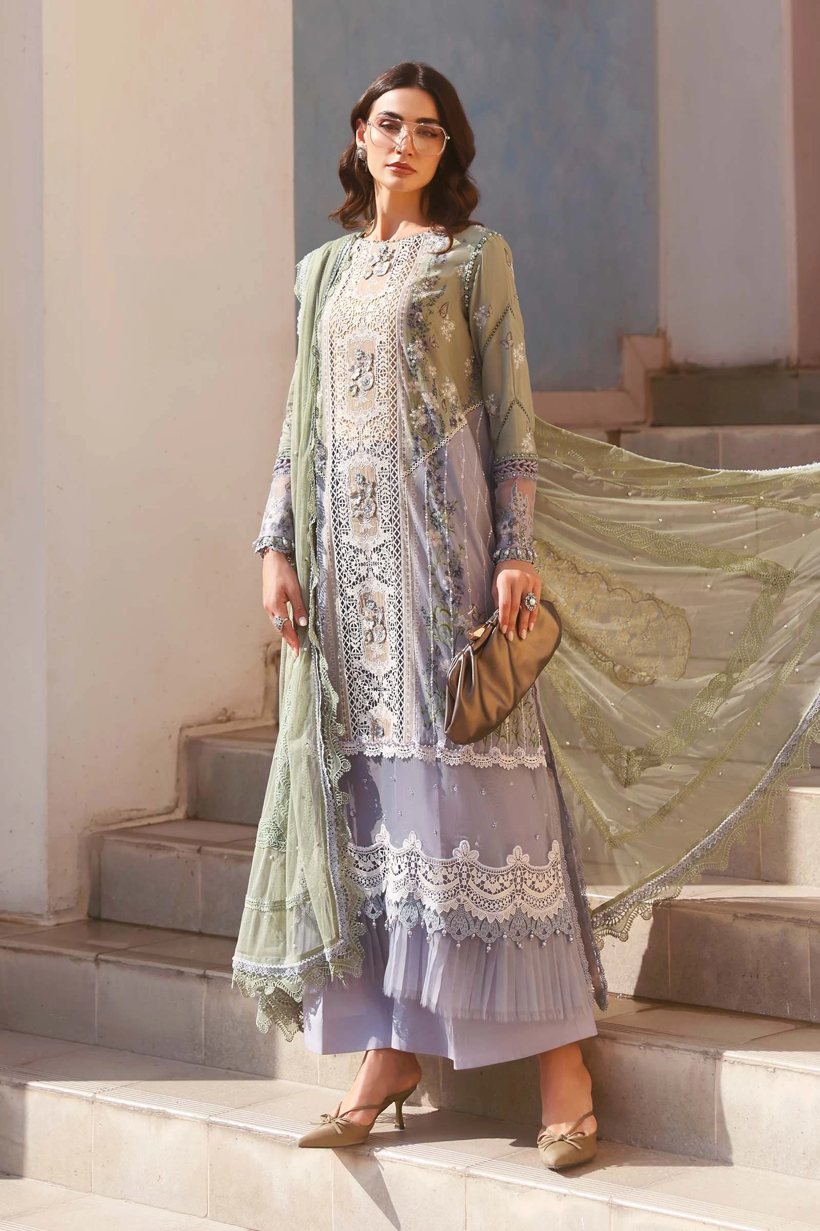 3 Piece Embroidered Lawn Suit - D-2606-B-Default