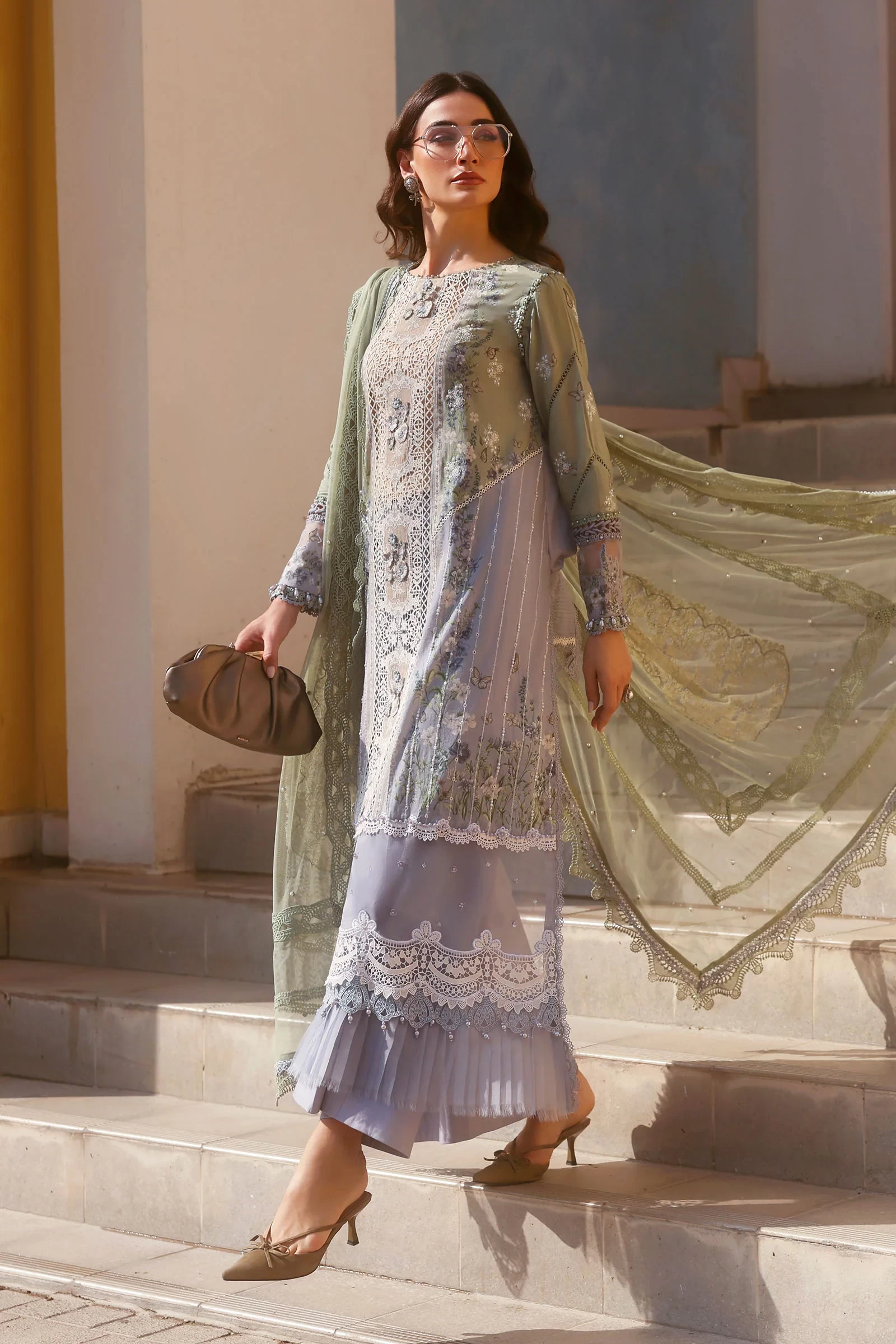 3 Piece Embroidered Lawn Suit - D-2606-B-Default