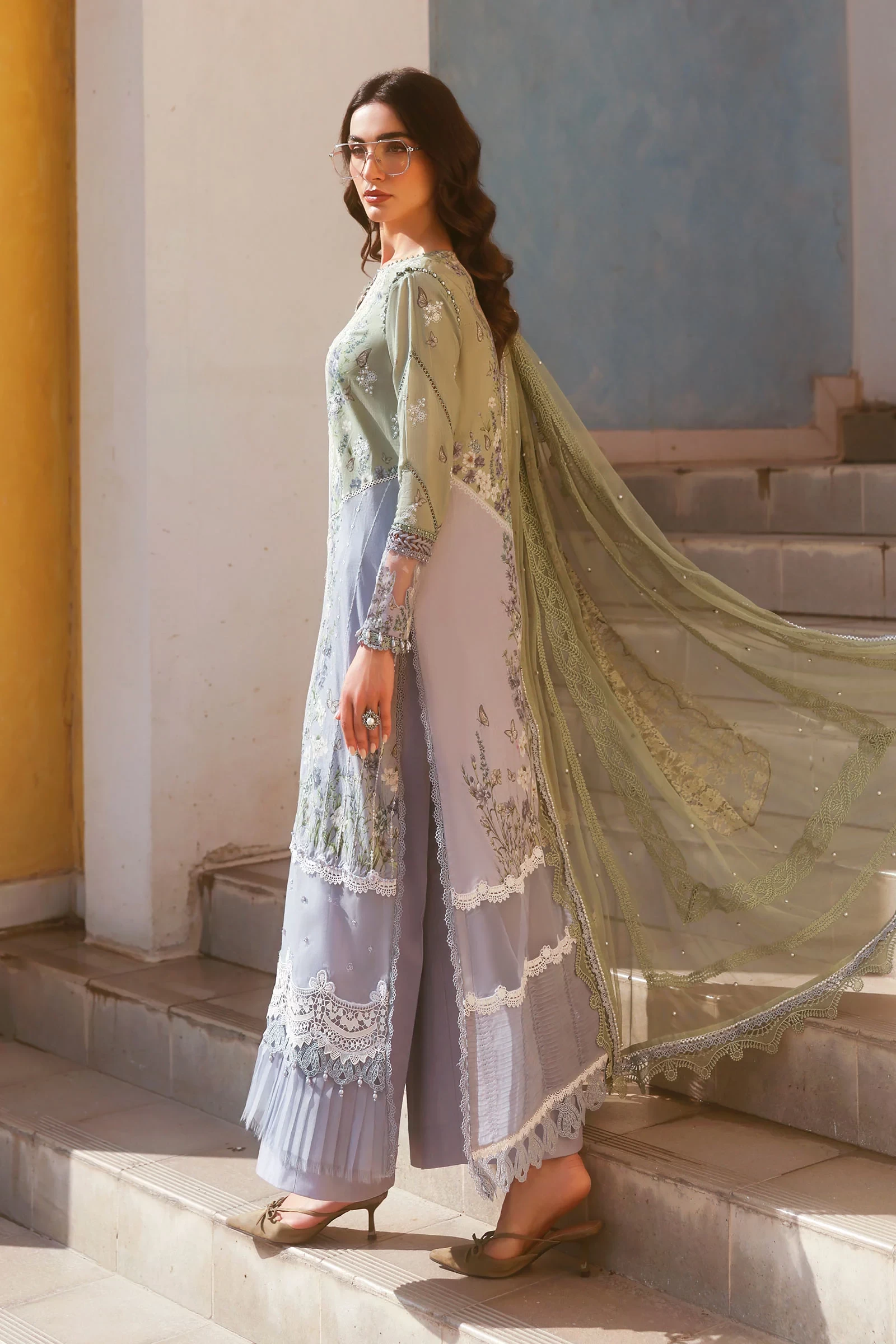 3 Piece Embroidered Lawn Suit - D-2606-B-Default