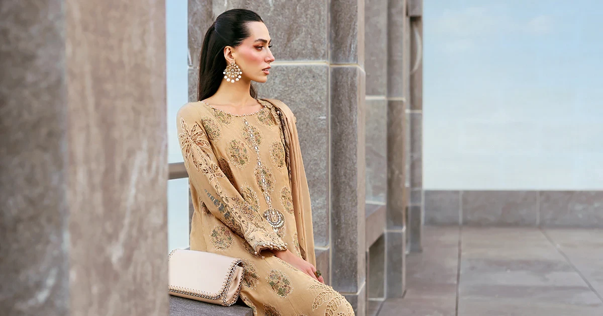 3 Piece Embroidered Jacquard Lawn Suit - D-2605-A-Default