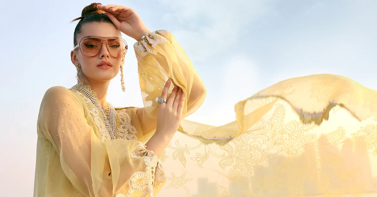 3 Piece Embroidered Organza Suit - D-2604-A-Default