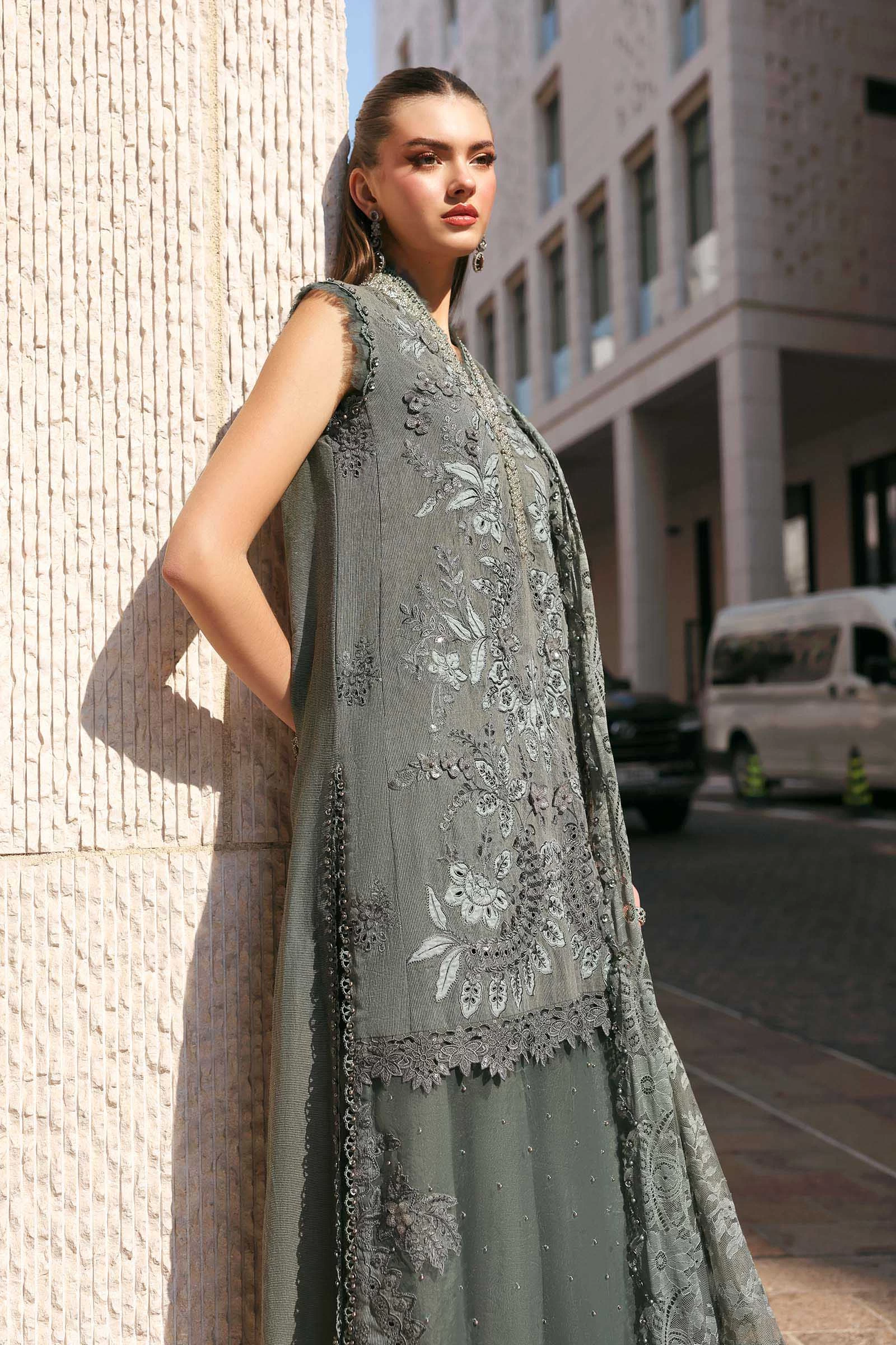 3 Piece Embroidered Lawn Karandi Suit - D-2603-B-Default
