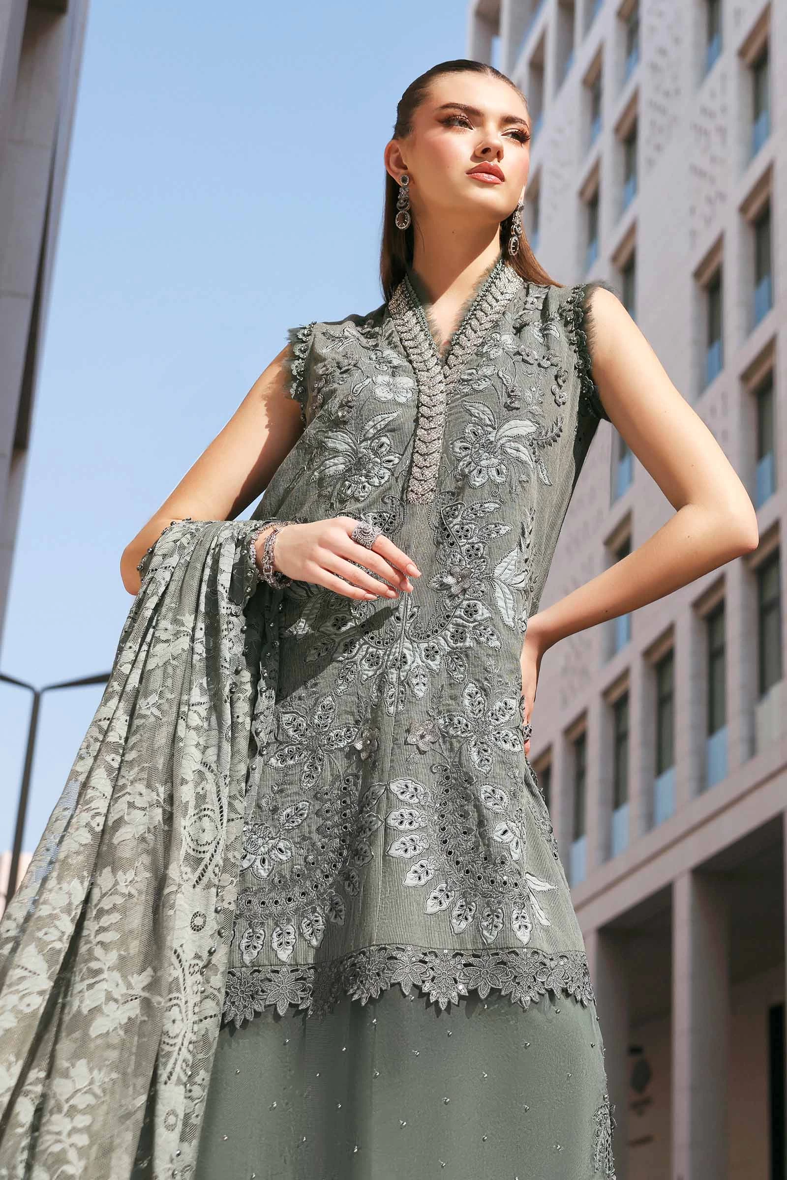 3 Piece Embroidered Lawn Karandi Suit - D-2603-B-Default