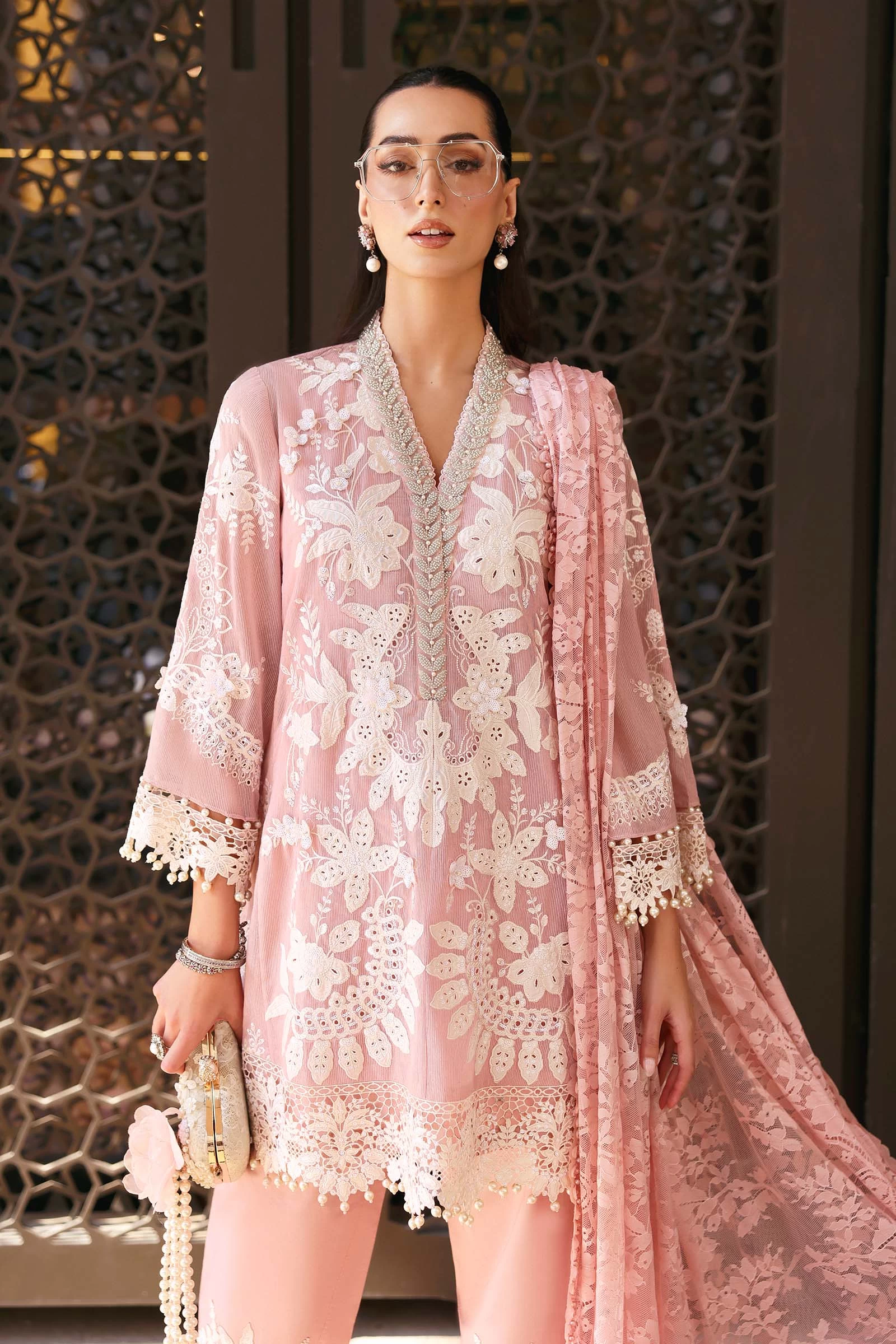 3 Piece Embroidered Lawn Karandi Suit - D-2603-A-Default