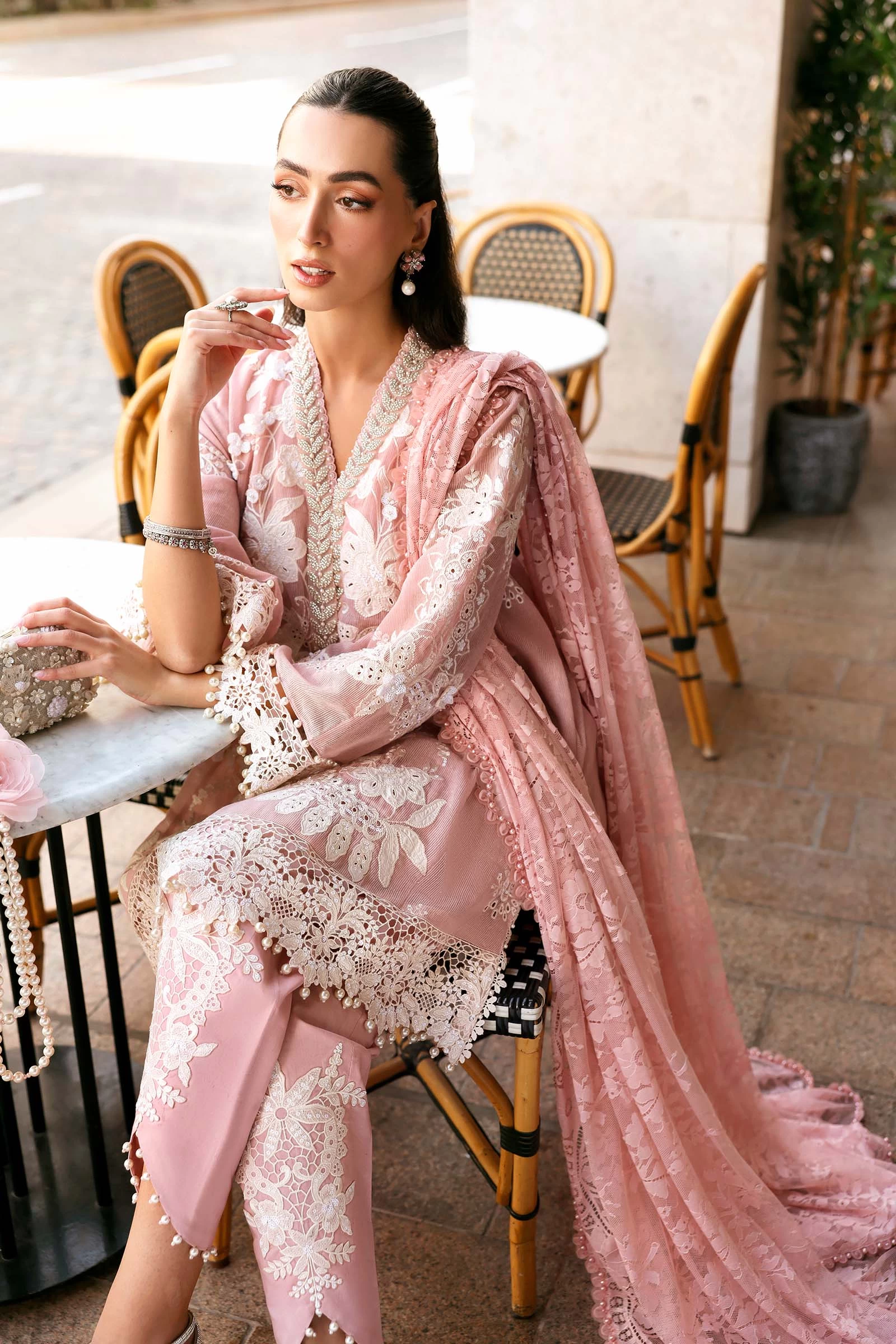 3 Piece Embroidered Lawn Karandi Suit - D-2603-A-Default