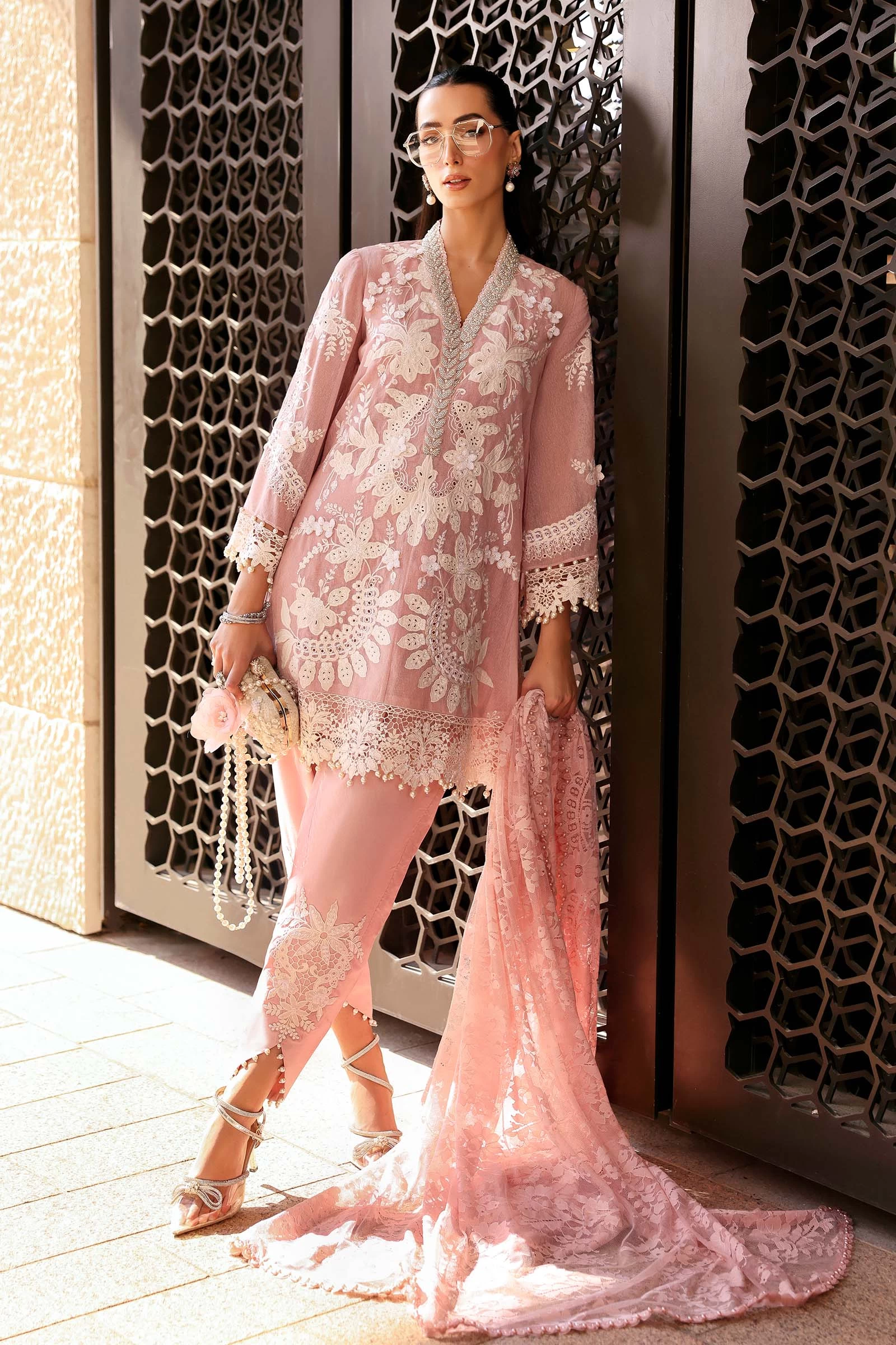 3 Piece Embroidered Lawn Karandi Suit - D-2603-A-Default