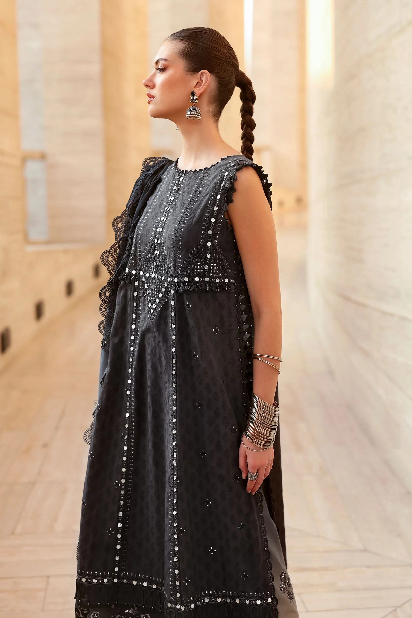 3 Piece Embroidered Jacquard Lawn Suit - D-2602-B-Default