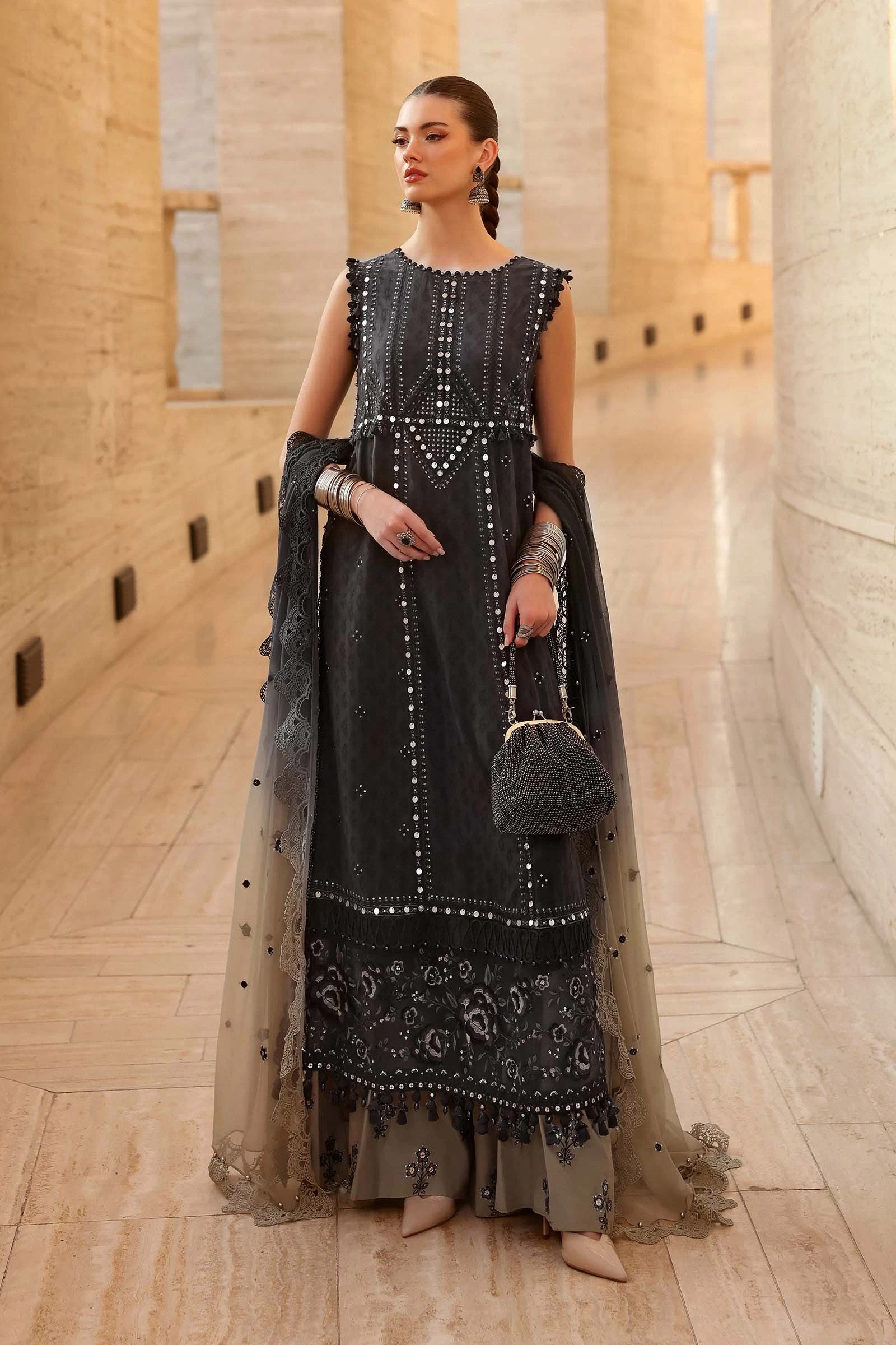 3 Piece Embroidered Jacquard Lawn Suit - D-2602-B-Default