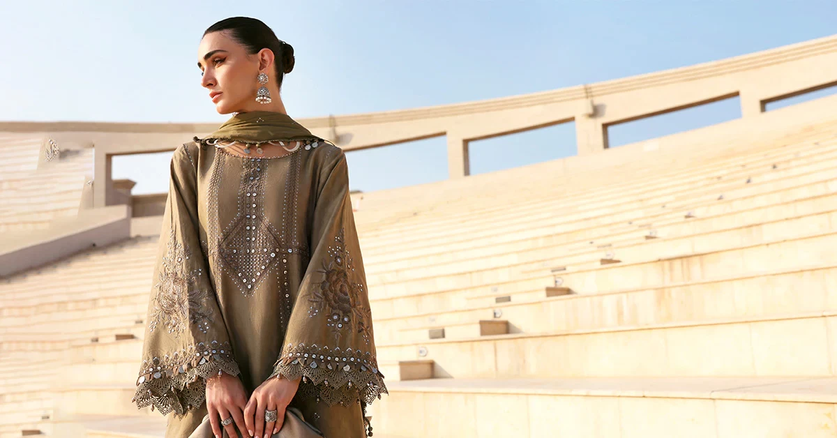 3 Piece Embroidered Jacquard Lawn Suit - D-2602-A-Default