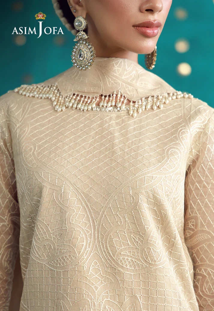 Embroidered Javeria Net - AJULFB-02-UNS