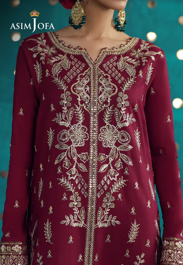 Embroidered Boski Silk - AJULFB-08-UNS