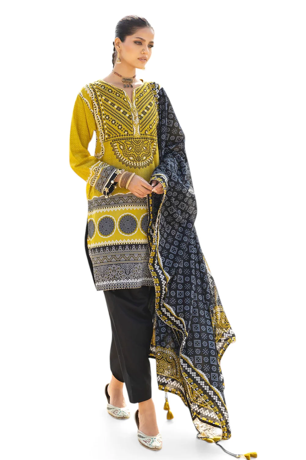 3 Piece Printed Lawn Suit CL-62173 B - W-FB-CHU-26-455501