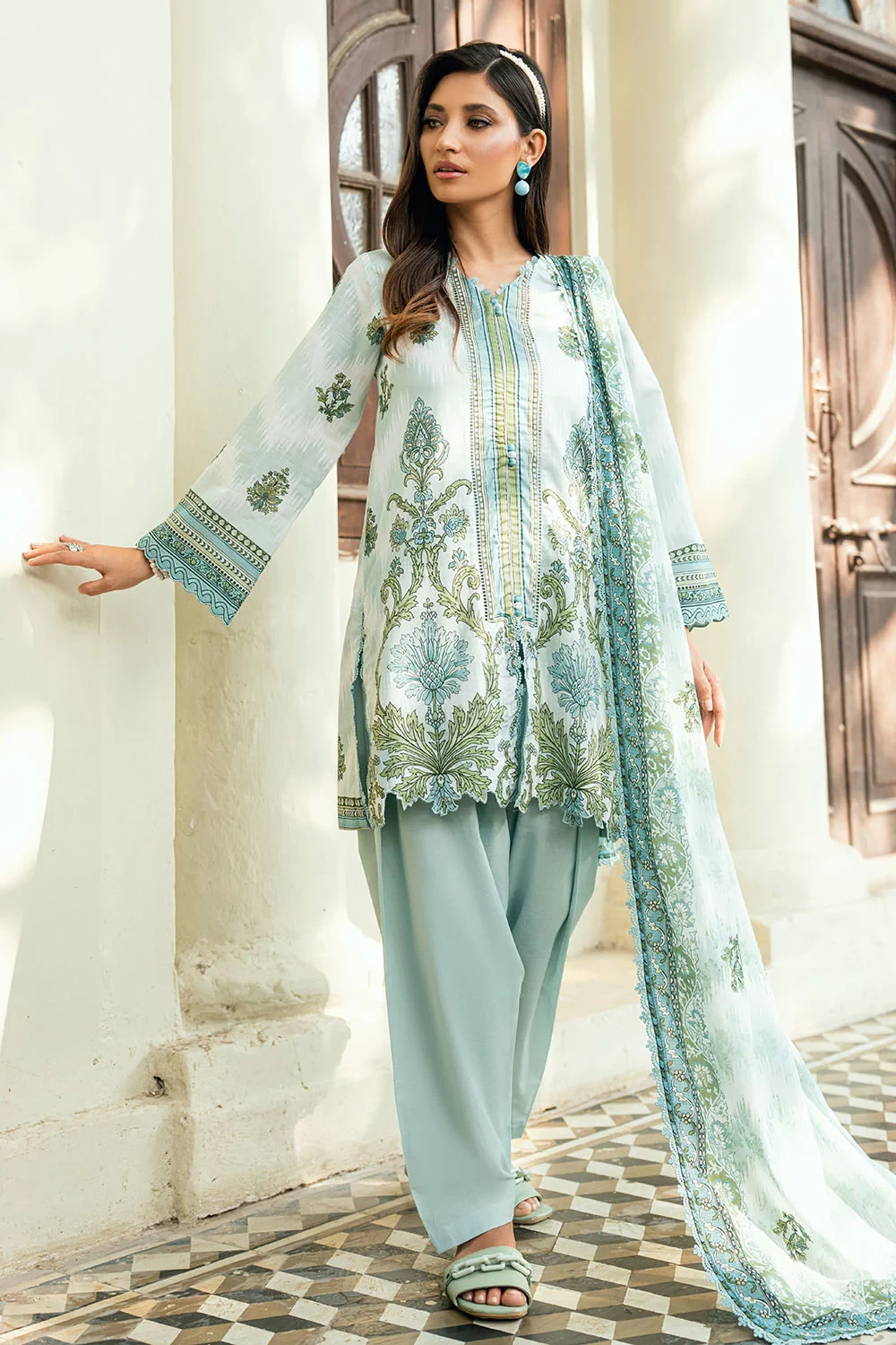3 Piece Printed Cross Hatch Suit with Lawn Dupatta CH-62017 - W-FB-DR-26-455511