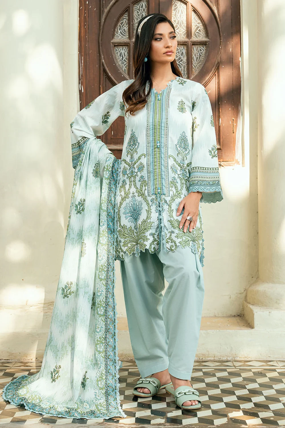 3 Piece Printed Cross Hatch Suit with Lawn Dupatta CH-62017 - W-FB-DR-26-455511