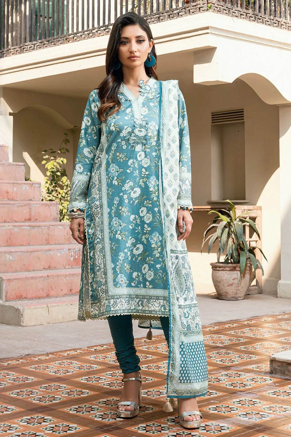 3 Piece Printed Cross Hatch Suit with Lawn Dupatta CH-62015 - W-FB-DR-26-455513