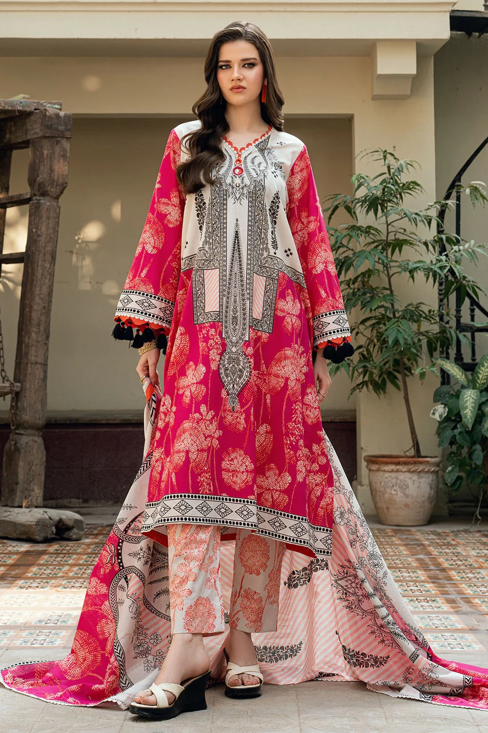 3 Piece Printed Cross Hatch Suit with Lawn Dupatta CH-62021 - W-FB-DR-26-455517