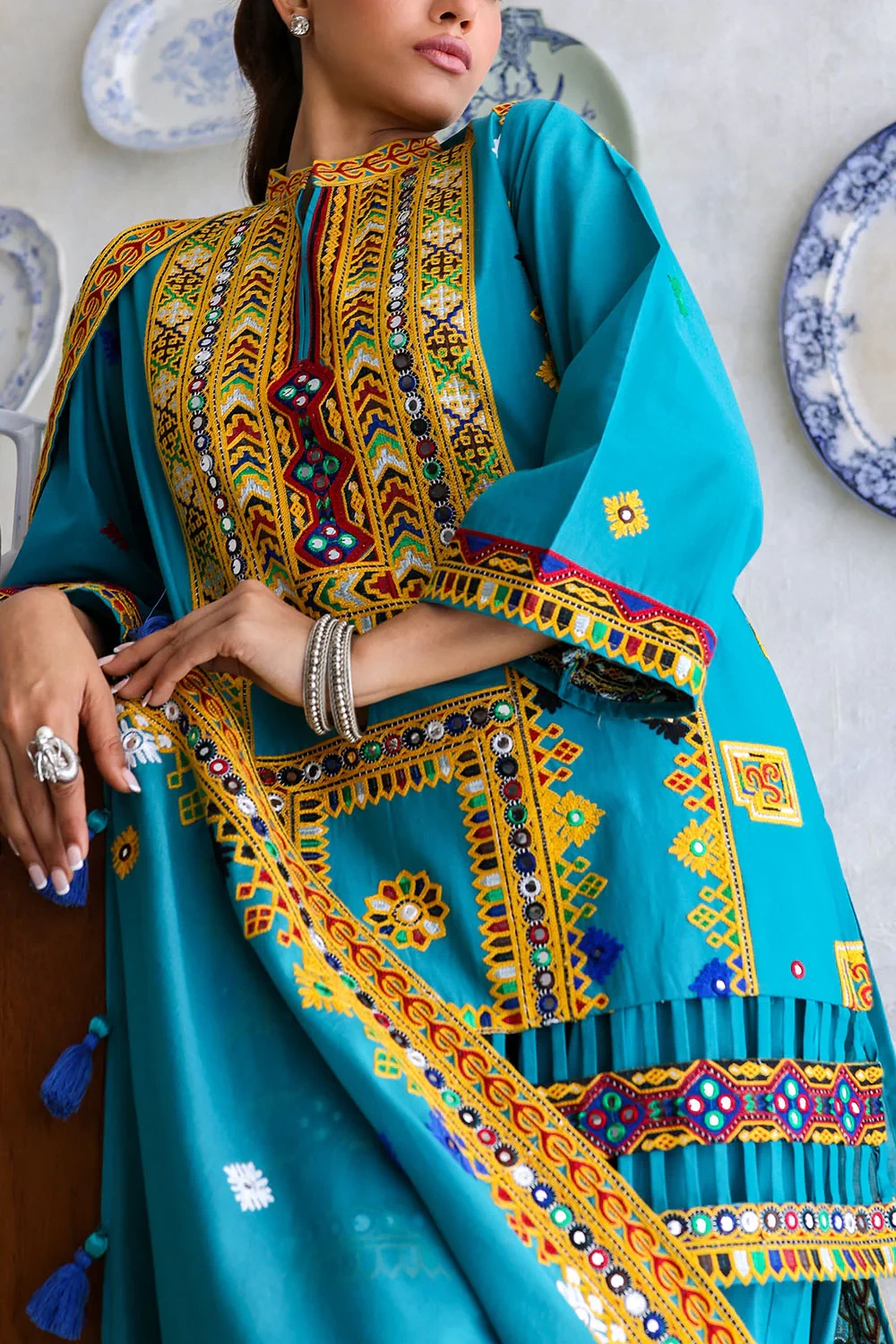 3 Piece Embroidered Lawn Suit with Lawn Dupatta and Borders CL-52569 - W-FB-FS-2