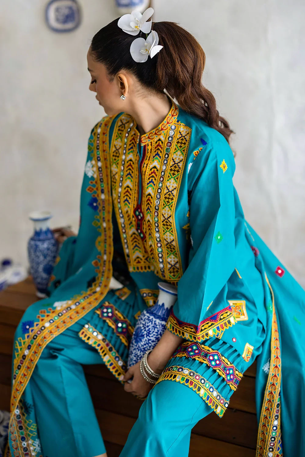 3 Piece Embroidered Lawn Suit with Lawn Dupatta and Borders CL-52569 - W-FB-FS-2
