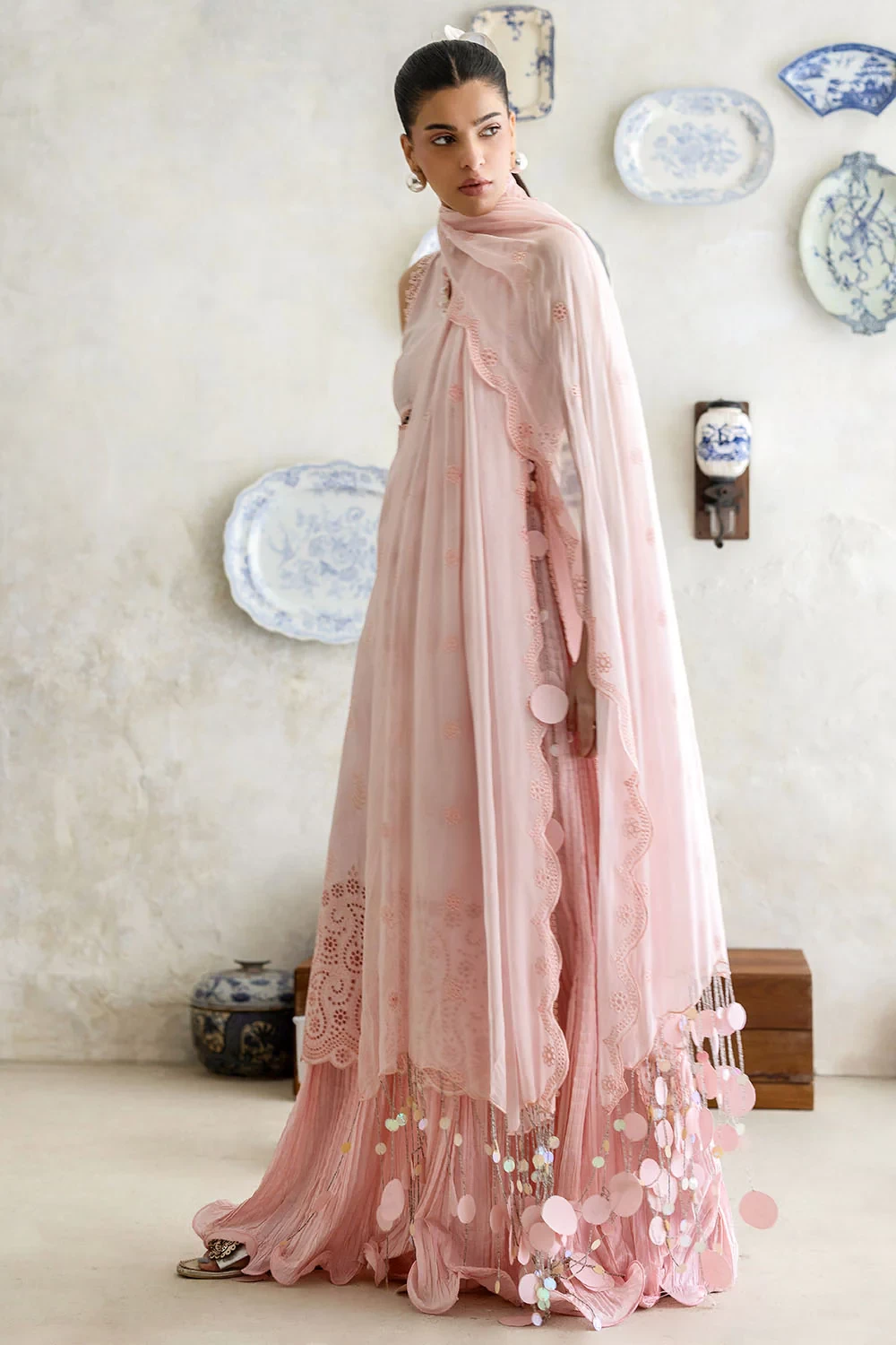 3 Piece Schiffli Embroidered Lawn Suit with Chiffon Dupatta PM-62061 - W-FB-FS-2