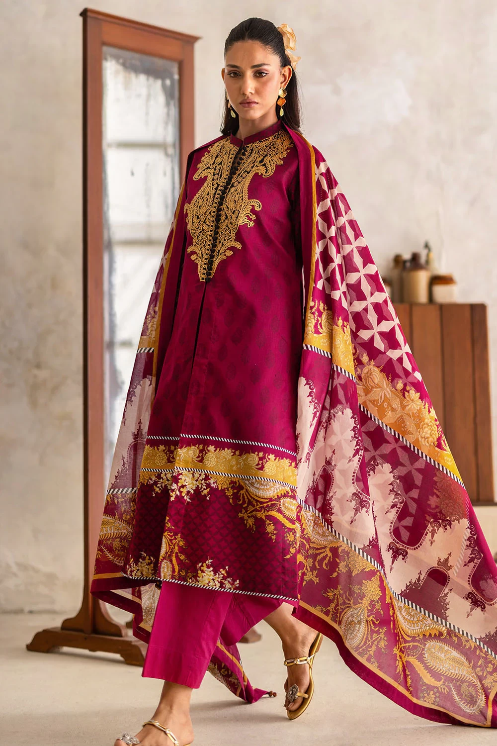 3 Piece Printed Lawn Suit with Embroidered Neckline CL-52076 - W-FB-FS-26-455979