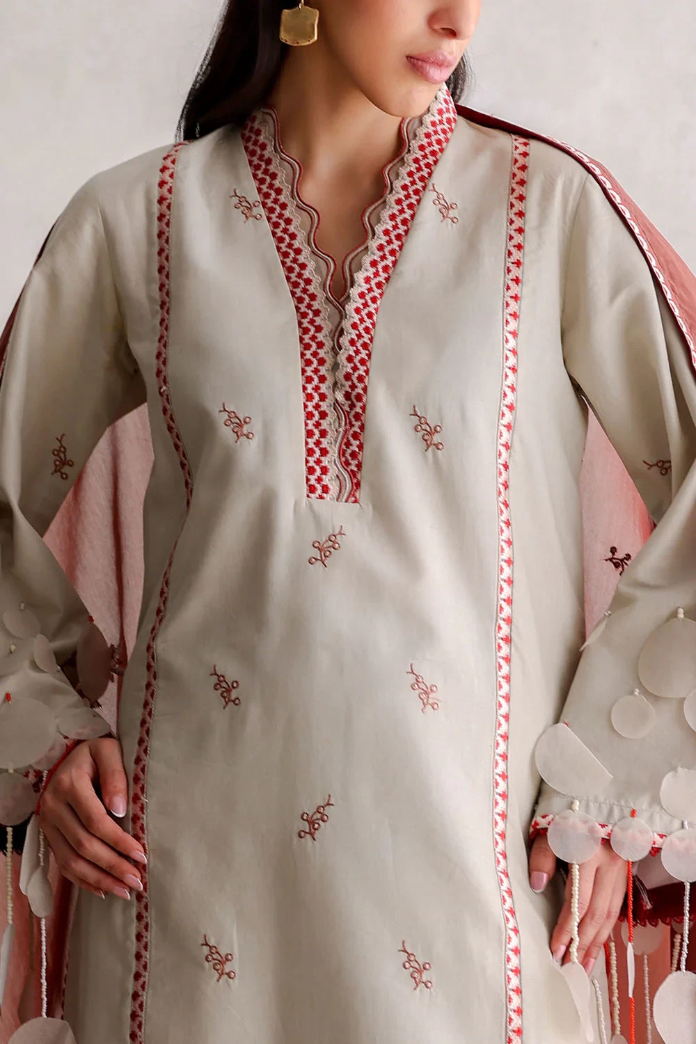 3 Piece Embroidered Lawn Suit with Paper Cotton Dupatta and Borders PM-62056 - W