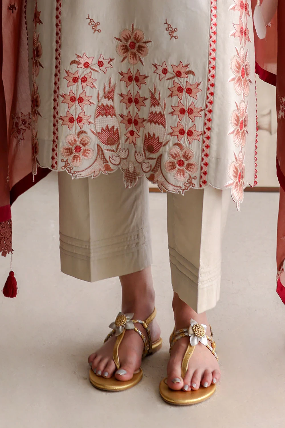 3 Piece Embroidered Lawn Suit with Paper Cotton Dupatta and Borders PM-62056 - W