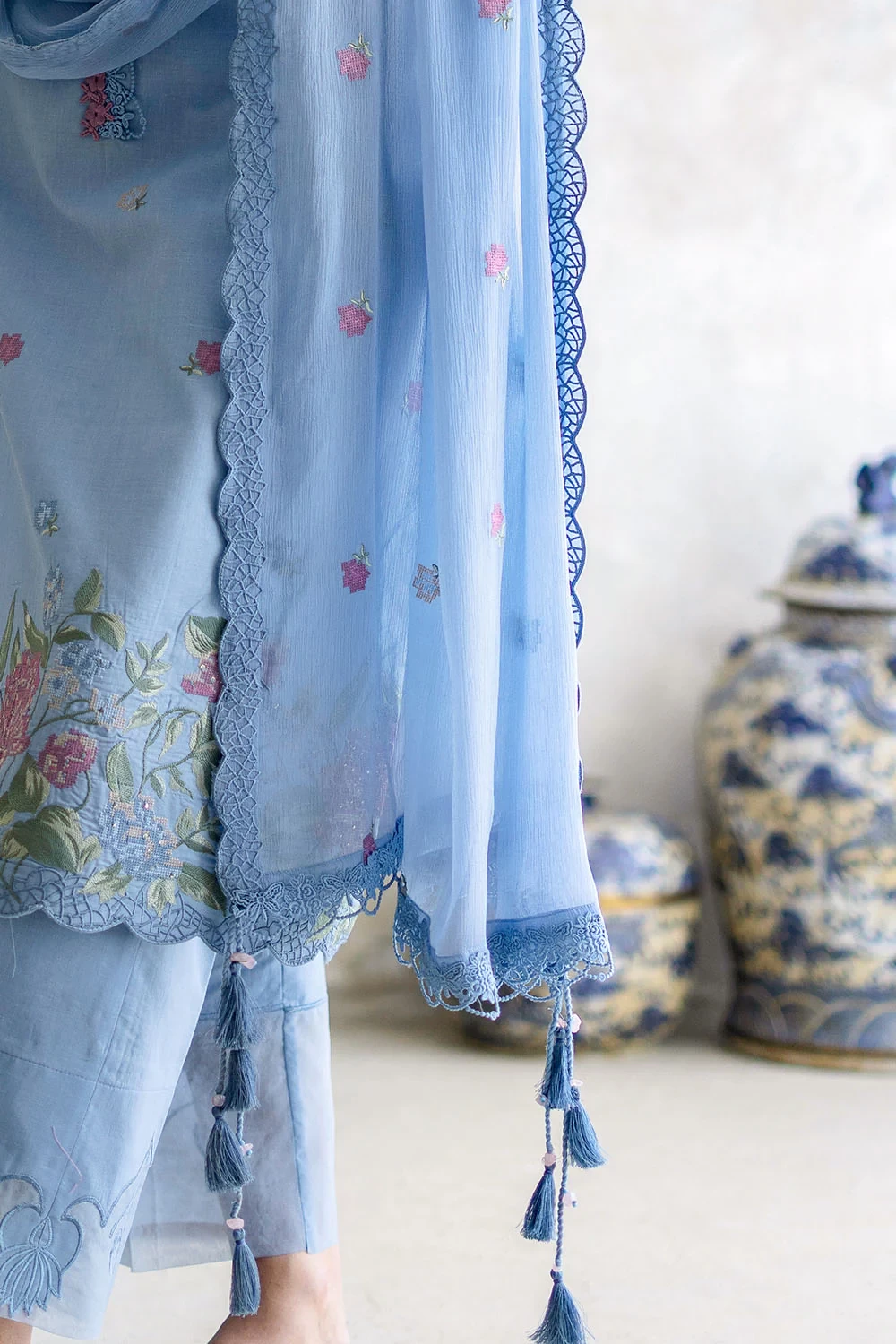 3 Piece Embroidered Lawn Suit with Chiffon Dupatta PM-62052 - W-FB-FS-26-456470