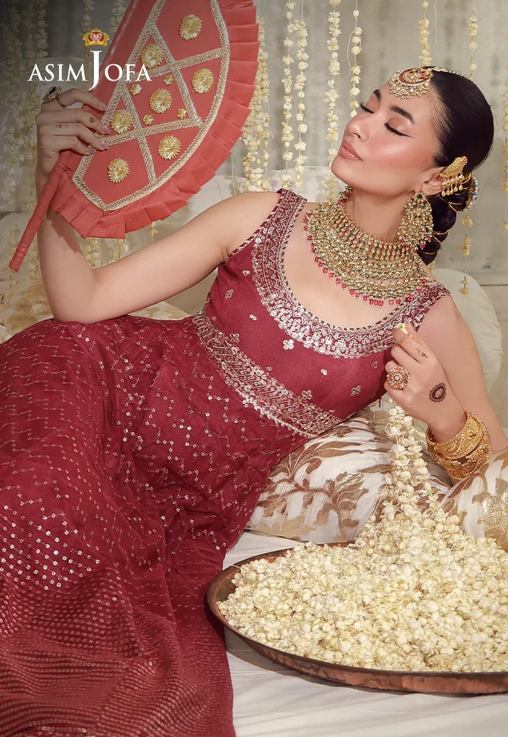 AJULFE-01 Embroidered Poly Net 3 Pcs