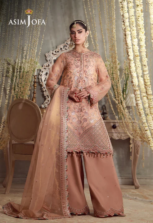 AJULFE-12 Embroidered Zari Check Net 3 Pcs