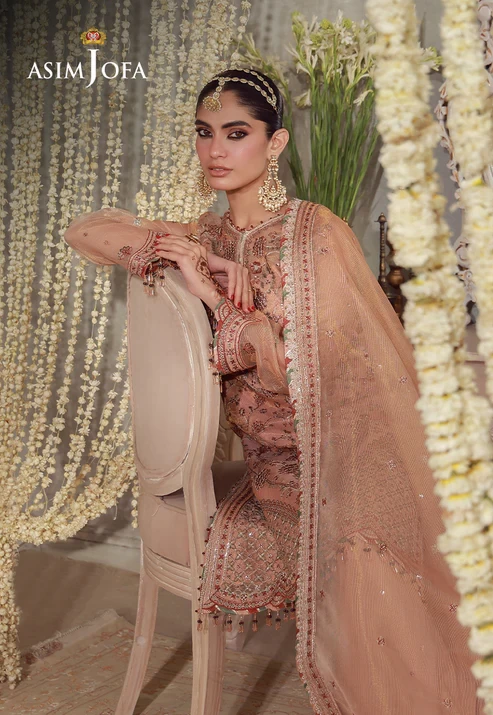 AJULFE-12 Embroidered Zari Check Net 3 Pcs