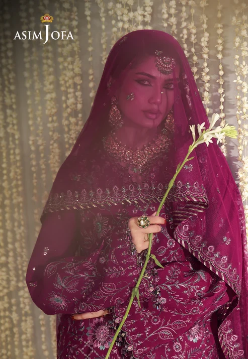 AJULFE-05 Embroidered Raw Silk 3 Pcs