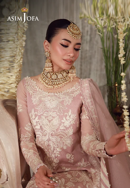AJULFE-09 Embroidered Javeria Net 3 Pcs