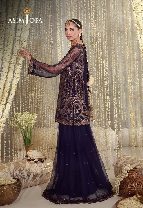 AJULFE-04 Embroidered Poly Net 3 Pcs