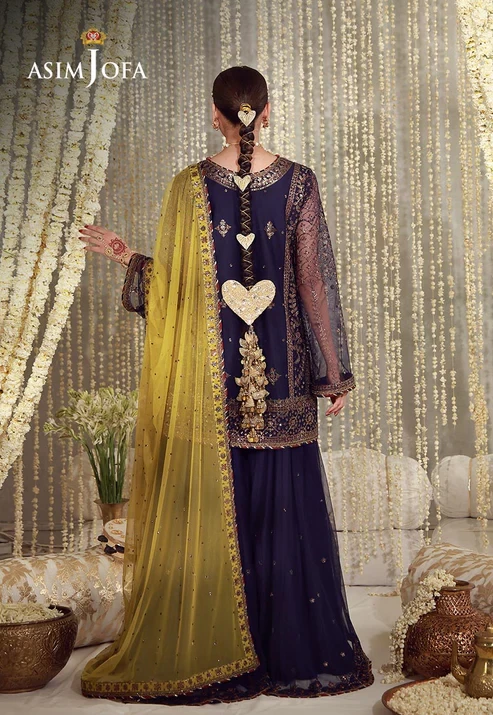 AJULFE-04 Embroidered Poly Net 3 Pcs
