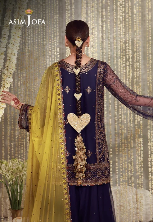 AJULFE-04 Embroidered Poly Net 3 Pcs