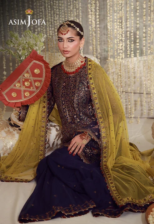 AJULFE-04 Embroidered Poly Net 3 Pcs