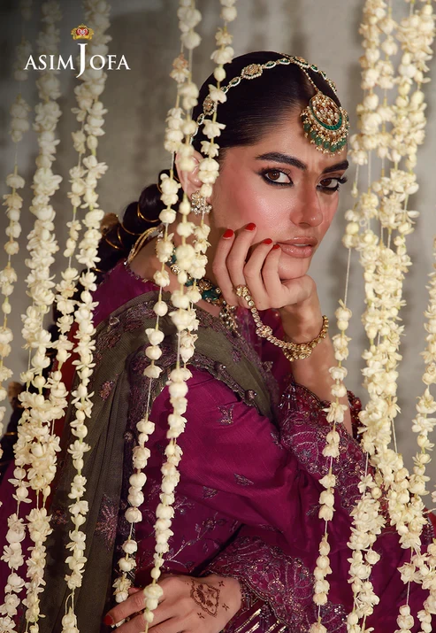 AJULFE-06 Embroidered Raw Silk 3 Pcs