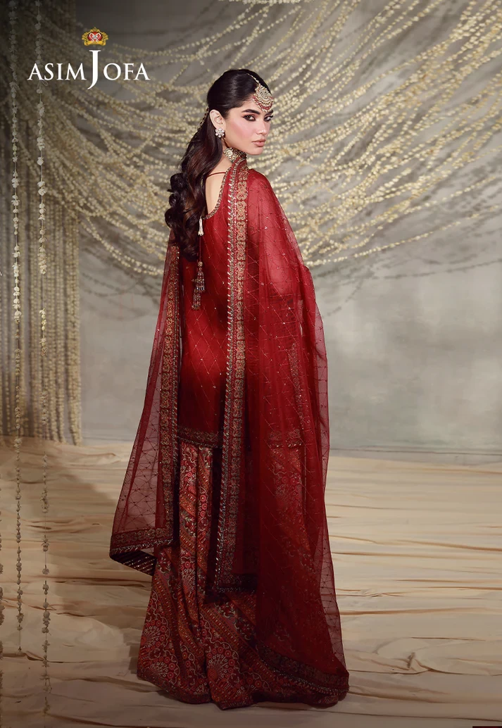 AJULFE-08 Embroidered Poly Net 3 Pcs