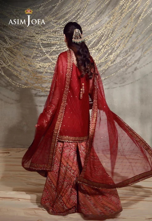 AJULFE-08 Embroidered Poly Net 3 Pcs
