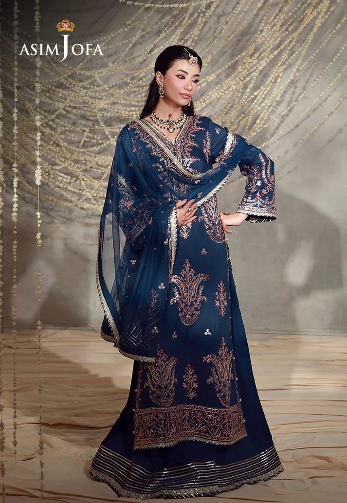 AJULFE-13 Embroidered Slub Lawn 3 Pcs