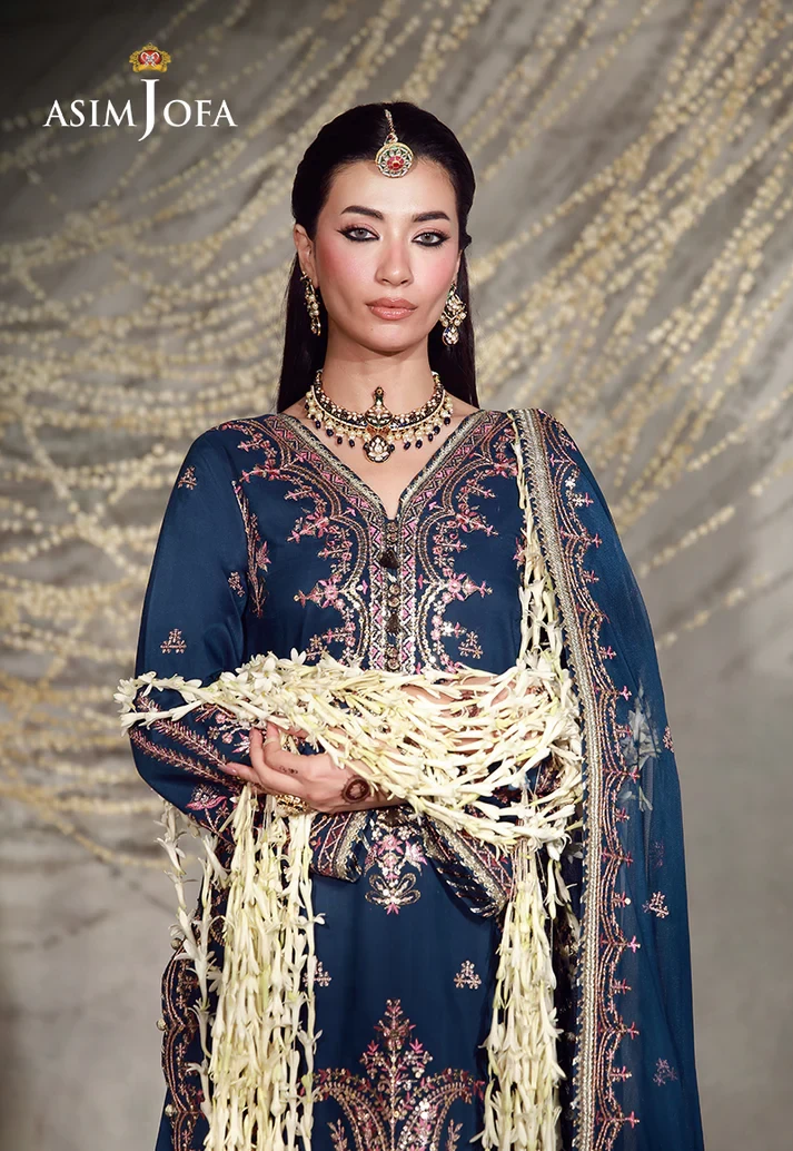 AJULFE-13 Embroidered Slub Lawn 3 Pcs