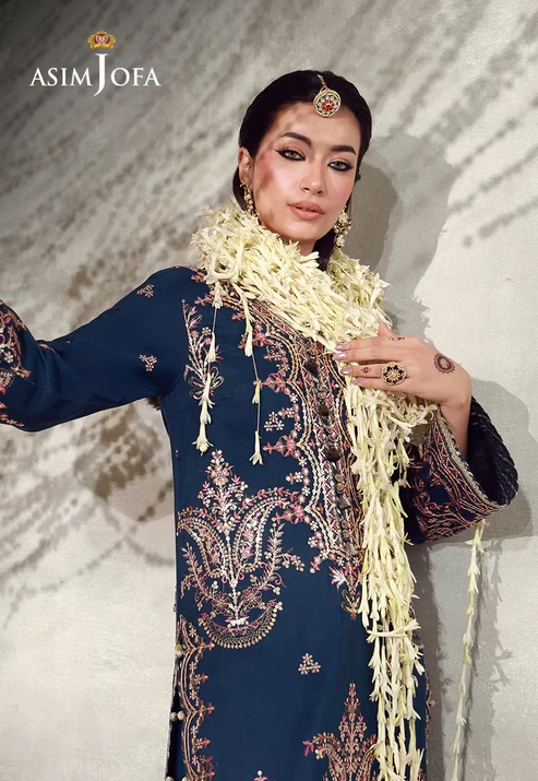 AJULFE-13 Embroidered Slub Lawn 3 Pcs