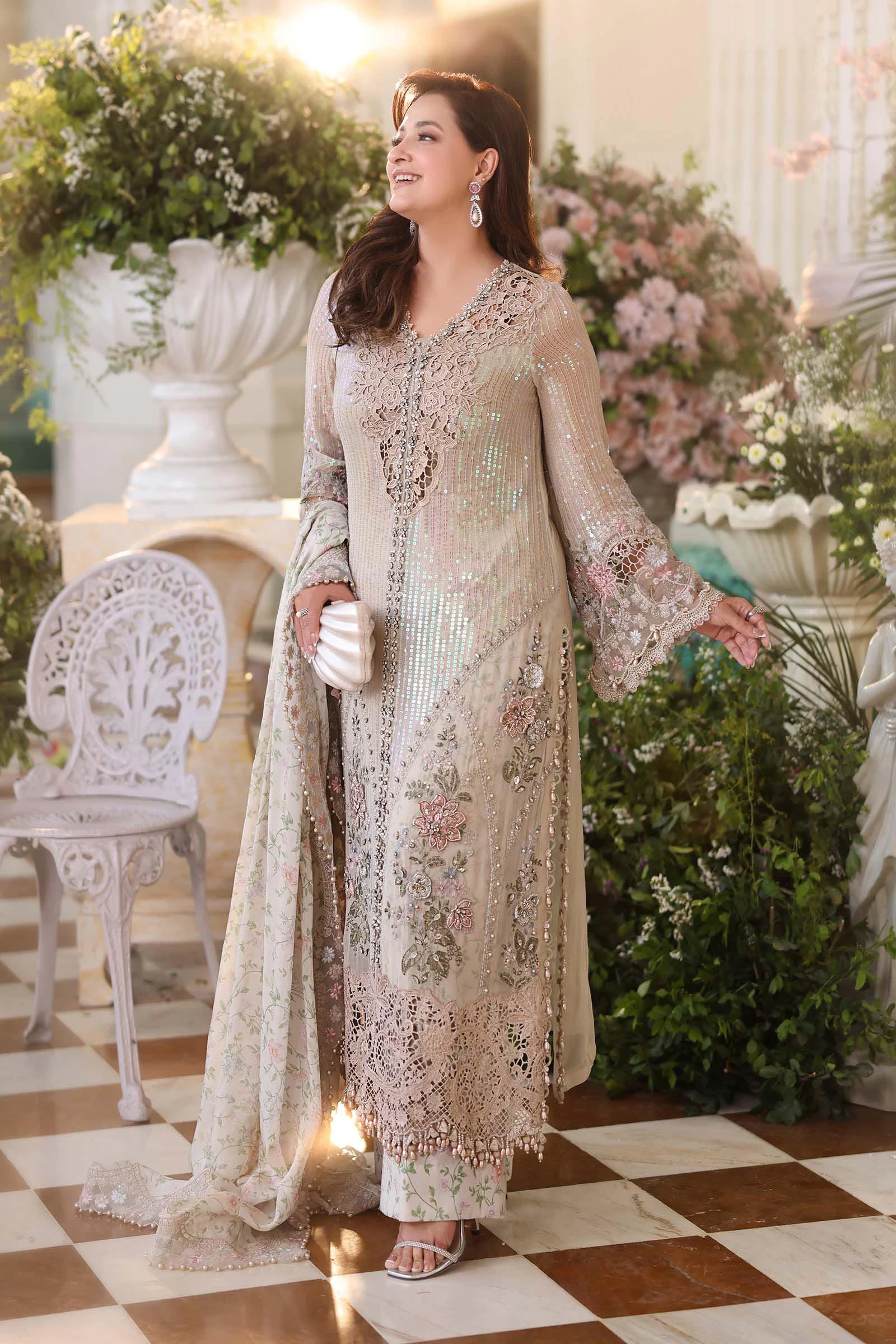 3 Piece Embroidered Chiffon Suit - MPC-26-107