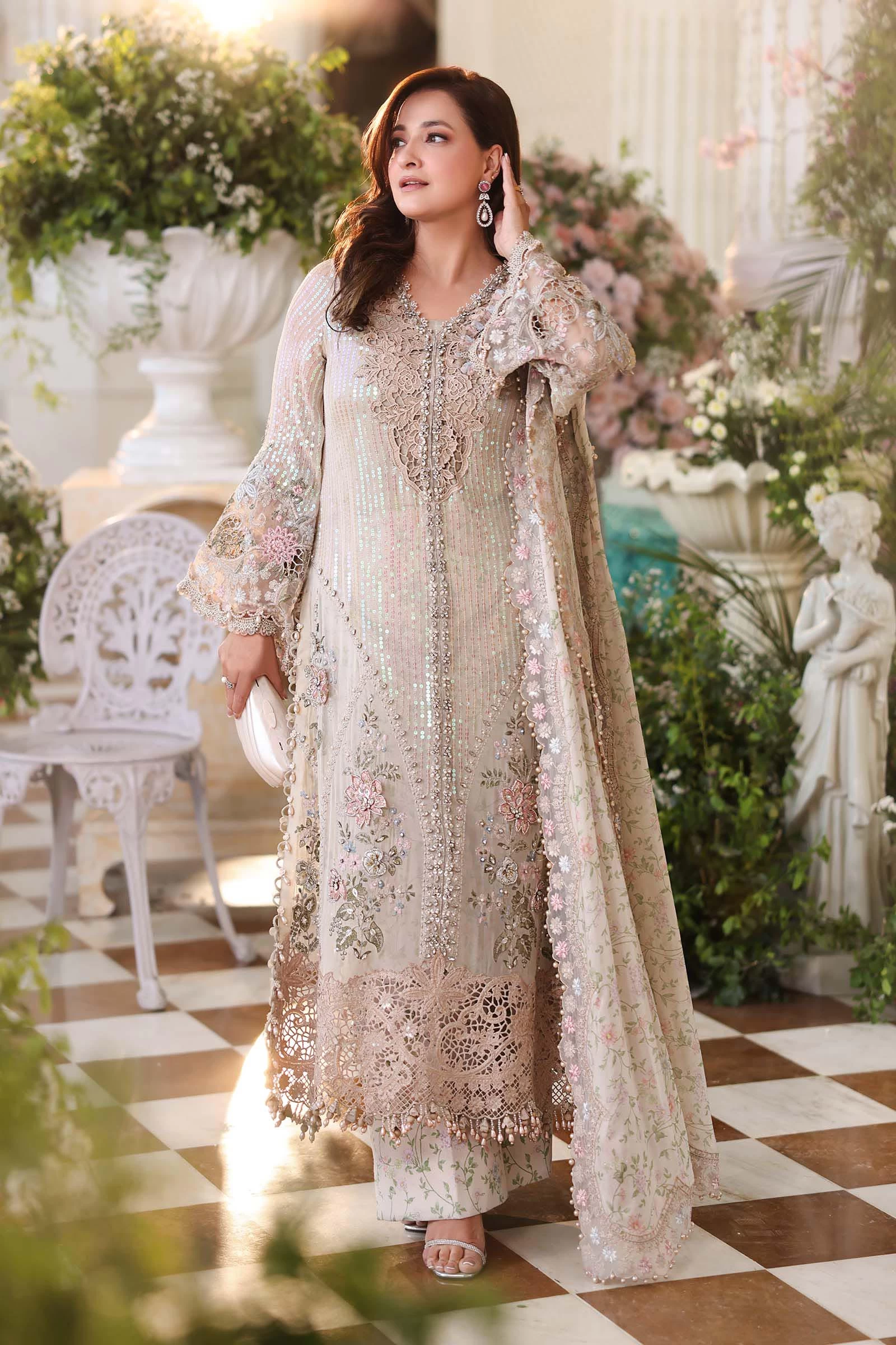 3 Piece Embroidered Chiffon Suit - MPC-26-107
