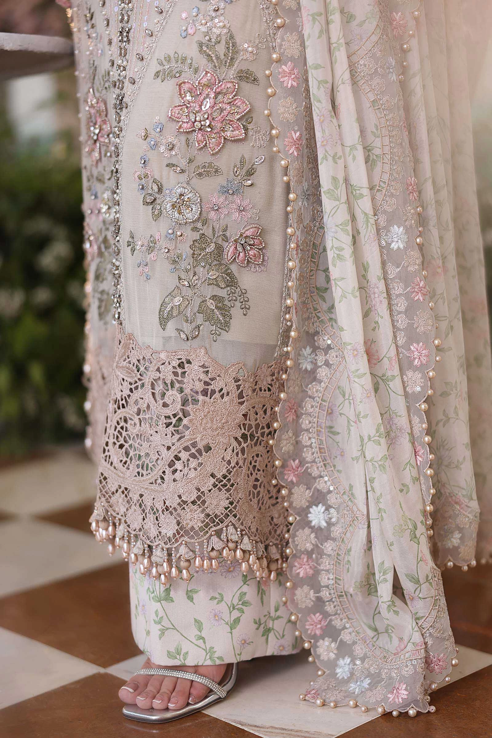 3 Piece Embroidered Chiffon Suit - MPC-26-107