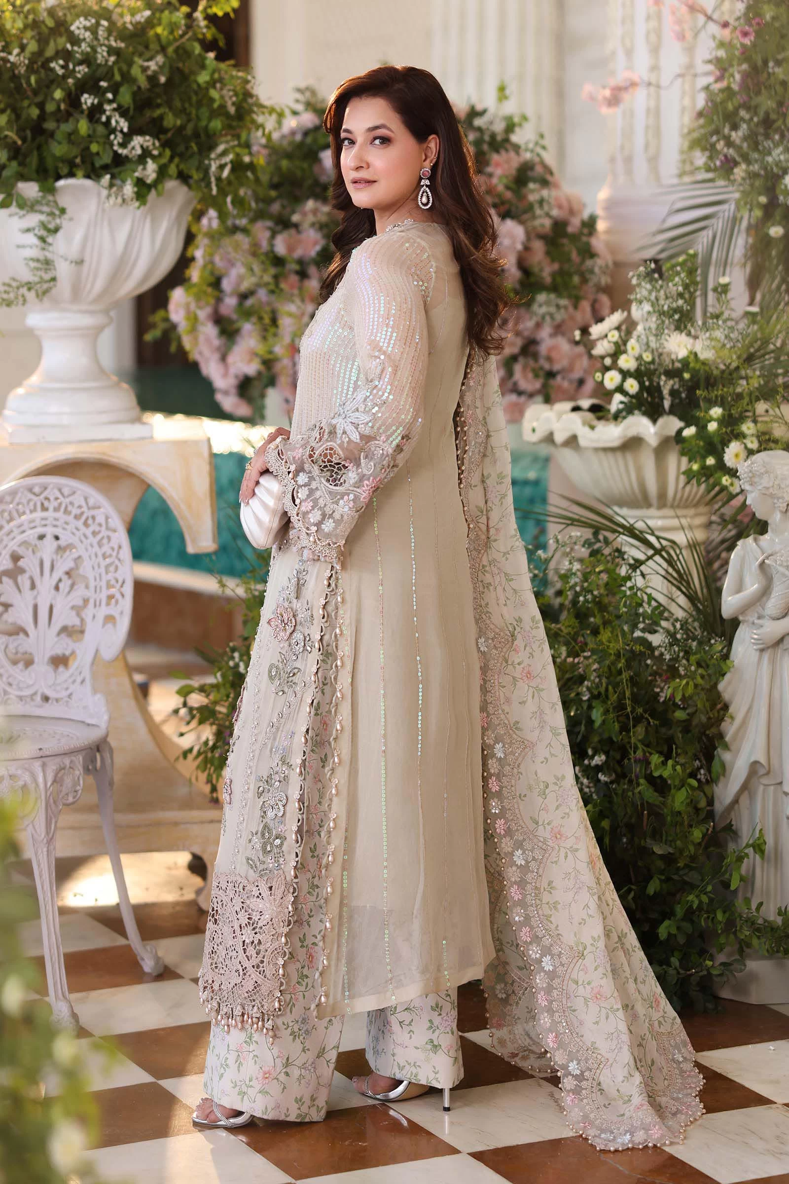 3 Piece Embroidered Chiffon Suit - MPC-26-107