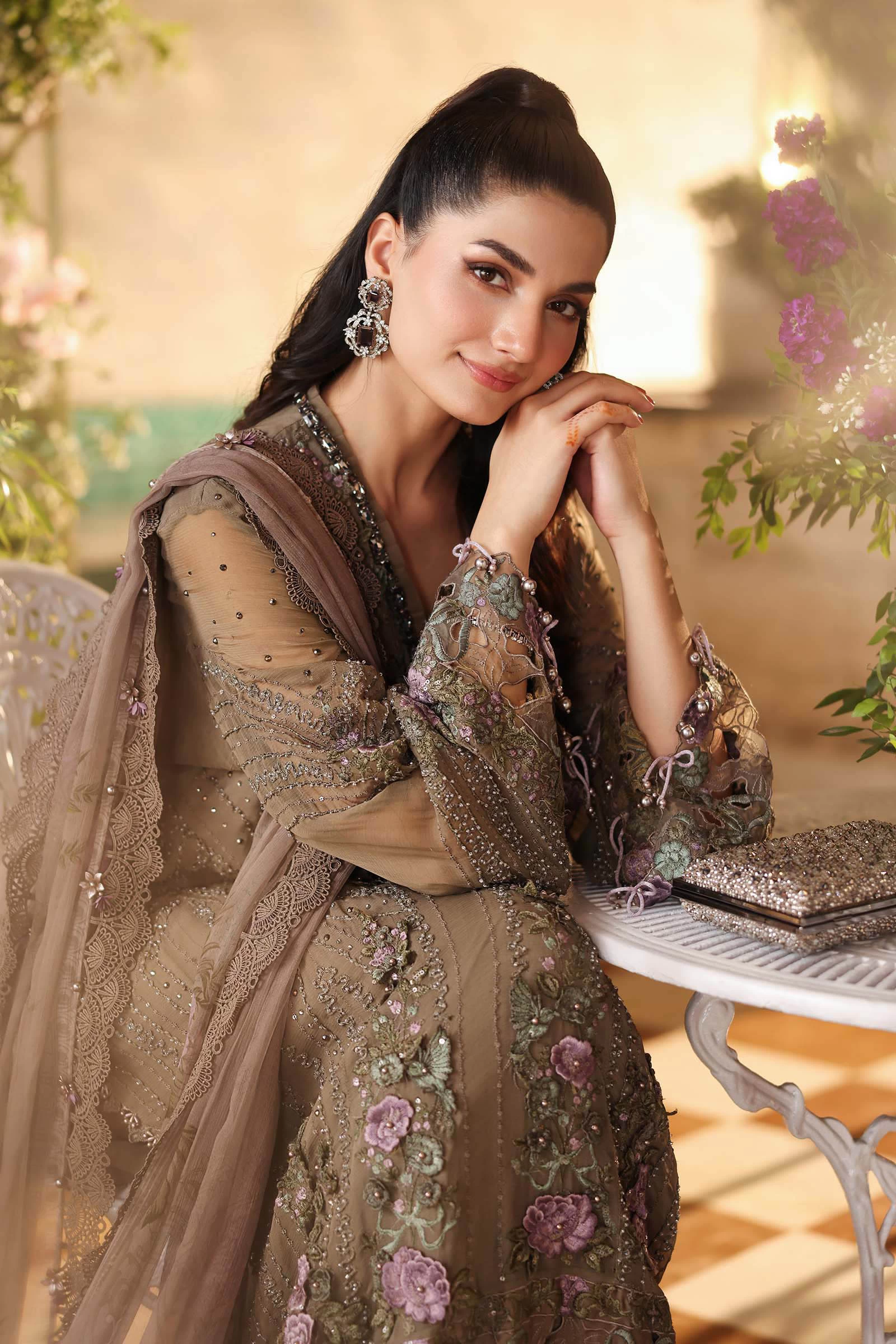 3 Piece Embroidered Chiffon Suit - MPC-26-102