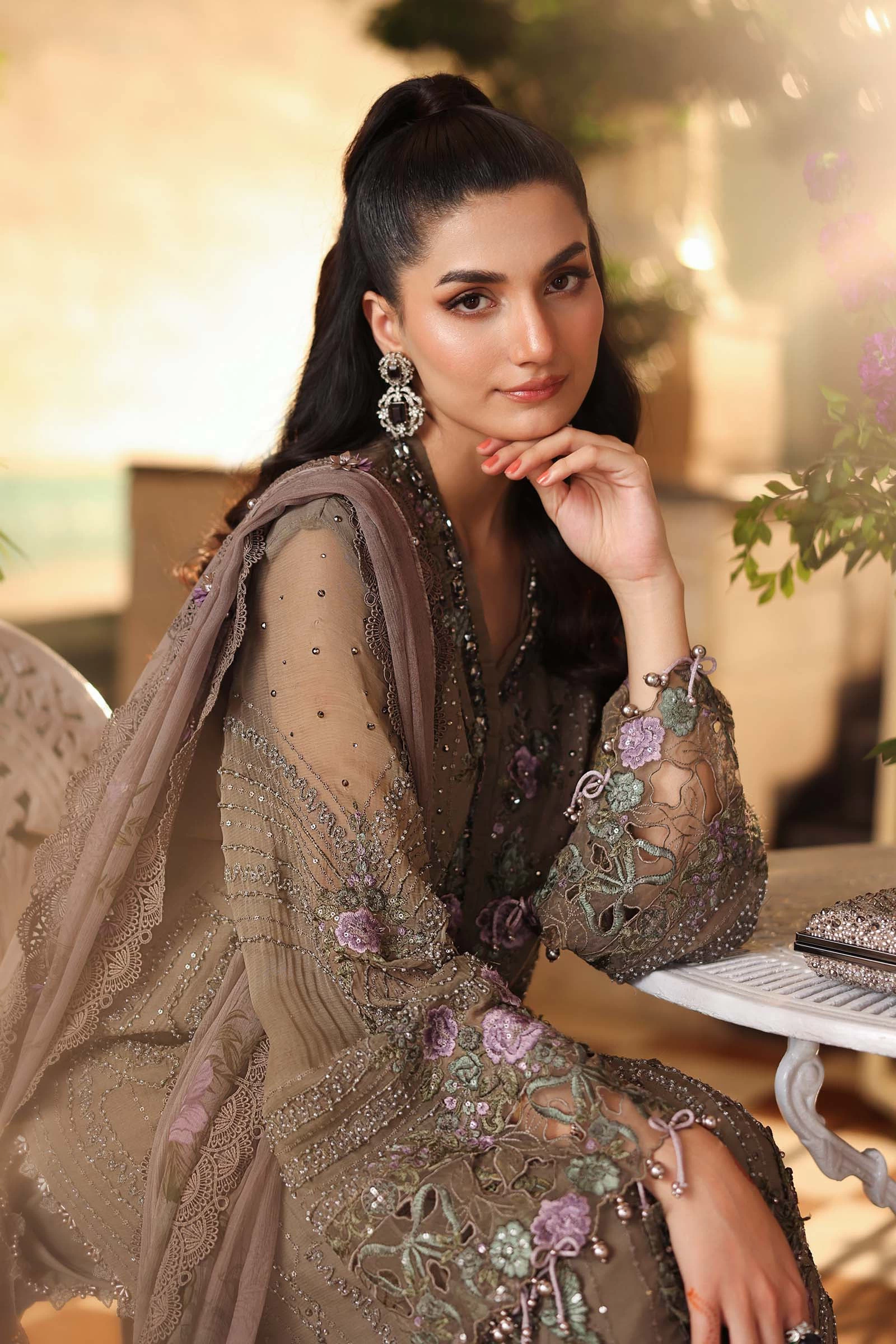 3 Piece Embroidered Chiffon Suit - MPC-26-102