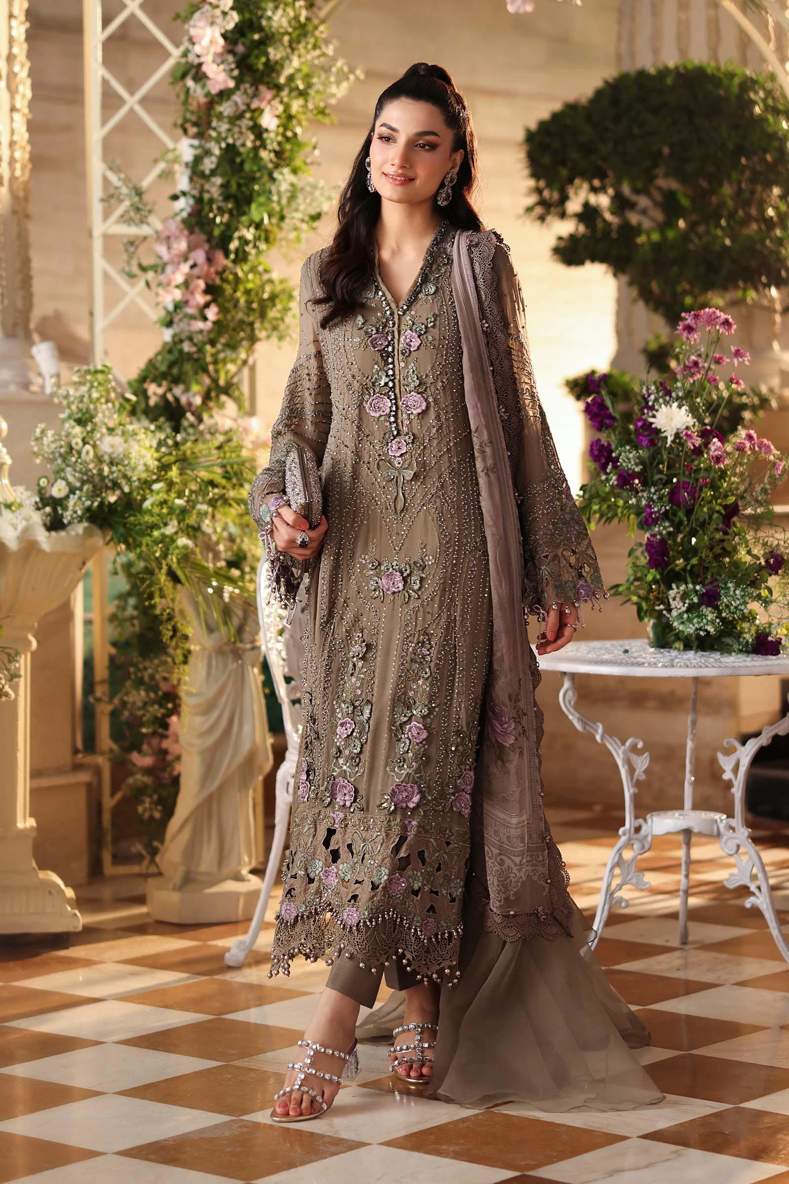 3 Piece Embroidered Chiffon Suit - MPC-26-102