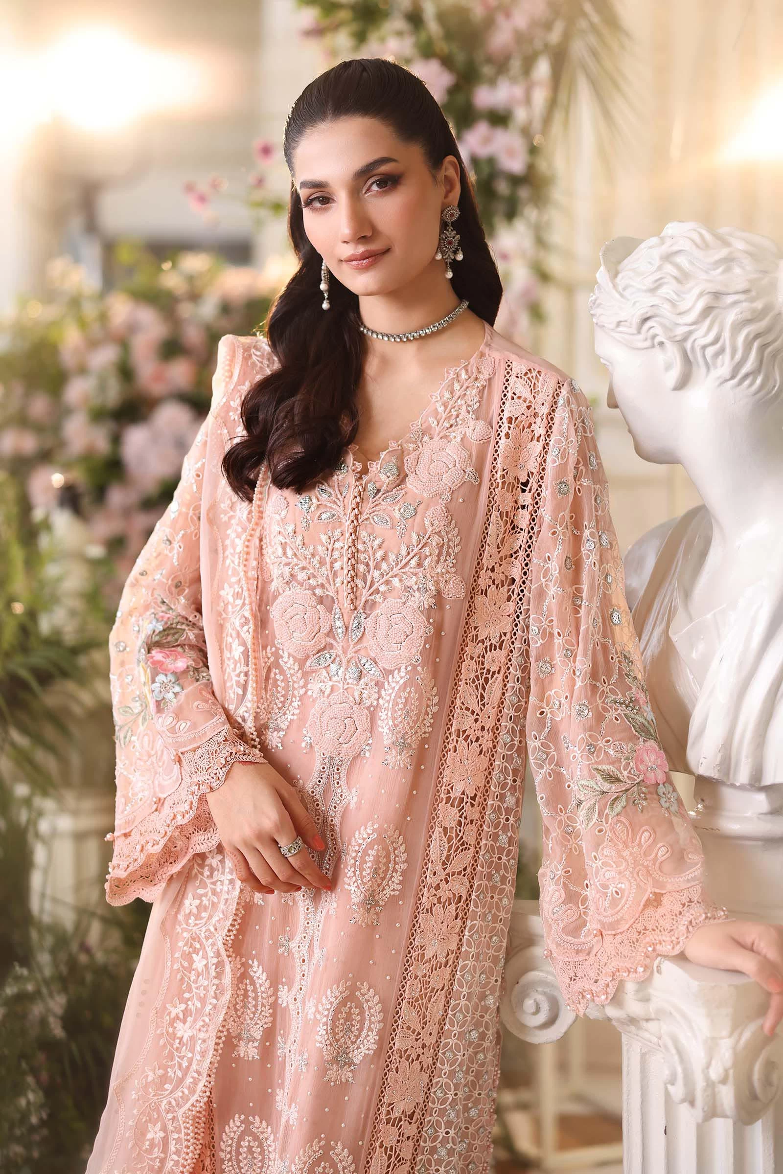 3 Piece Embroidered Chiffon Suit - MPC-26-104